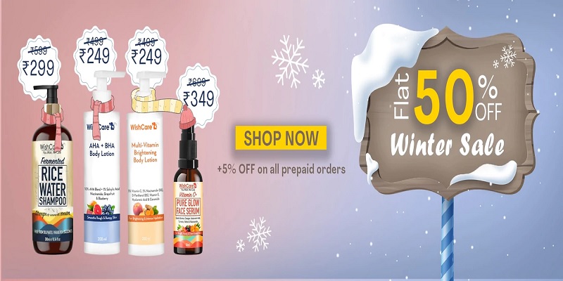 India Desire : Mywishcare Winter Sale: Flat 50% Off + Extra 5% off On Prepaid Order & Free Wishcare Travel Pouch Worth Rs 599